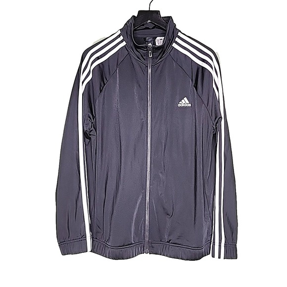 adidas Womens Track Jacket XXL Black Full Zip Active Sports Athletic - Picture 1 of 8